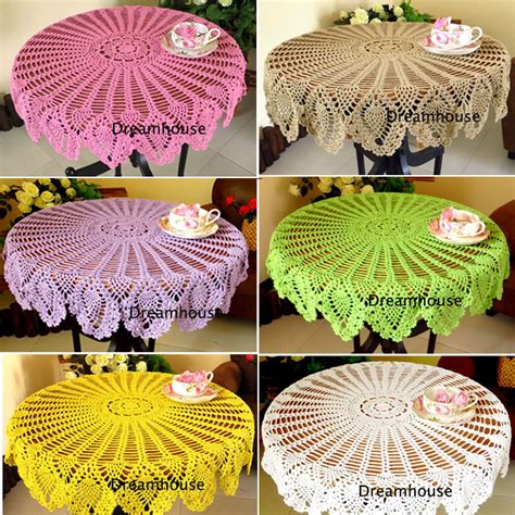 Tablecloth Sizes, Round Tablecloth, Crochet Round, Crochet Hats, Sofa Cloth, Round Table Covers ...