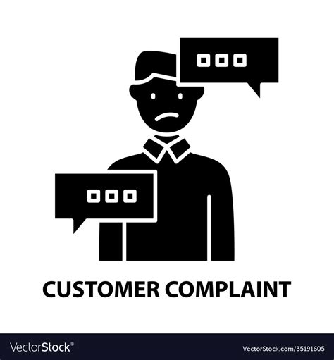 Customer complaint icon black sign Royalty Free Vector Image