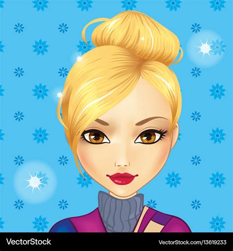 Avatar cute blonde girl Royalty Free Vector Image