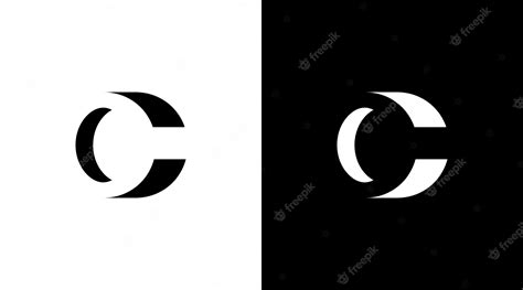 Premium Vector | Business logo monogram c letter initial black and white icon illustration style ...