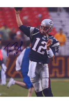 Tom Brady 8x10 Photo Signed Autograph Patriots Throwing Blue Jersey ...