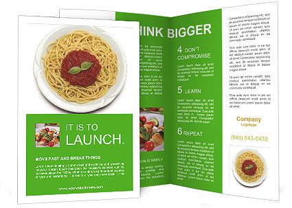 Tomato Sauce Spaghetti - A Classic Italian Pasta Dish Brochure Template & Design ID 0000088040 ...