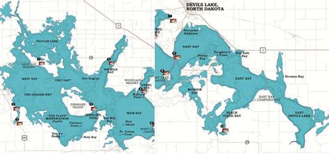 Devils Lake Depth Map