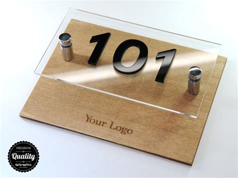 Wooden Sign With Acrylic Numbers for Hotel Signage, Room Number Sign, Suite or Apartment Door ...