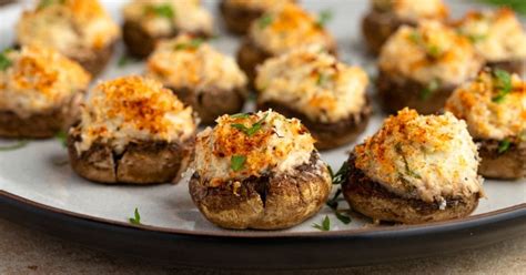 Easy Crab Stuffed Mushrooms Recipe | Deporecipe.co