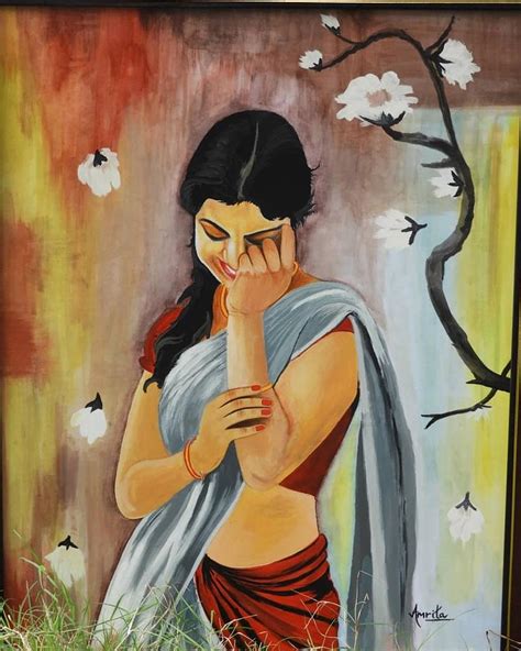 Shyness- Her tool to conquer Painting by Amrita Sona - Fine Art America