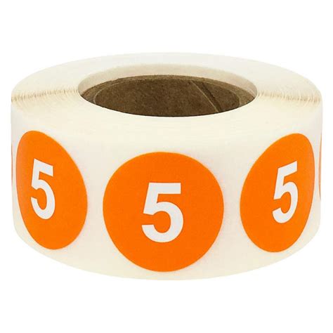 Color Coding Number 5 Stickers 3/4" | InStockLabels.com