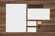 Branding mockup. Letterhead, envelope and blank business cards. Simple corporate design ...