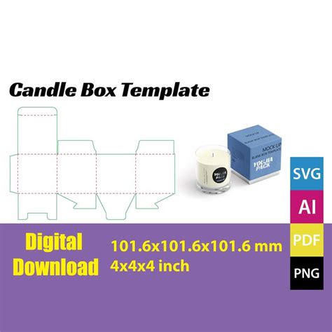 candle box templates - digital 10x10, 6x10, and 8x4 inch