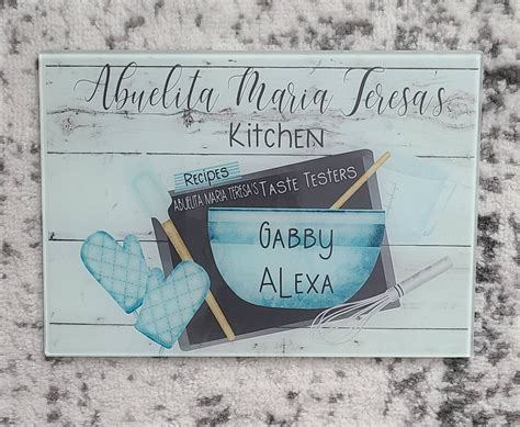 Personalized Glass Cutting Board Personalized Mother's - Etsy