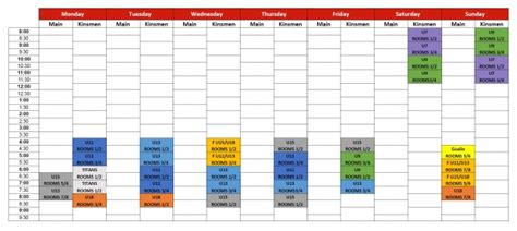 Weekly Ice Schedule