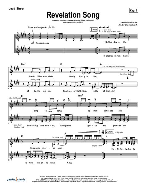 Revelation Song Sheet Music PDF (Gateway Worship / Kari Jobe) - PraiseCharts