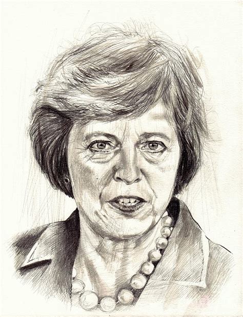 Theresa May portrait Drawing by Suzann Sines - Pixels