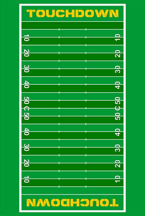 Printable Football Field Diagram | Football field, Football printables, Football template