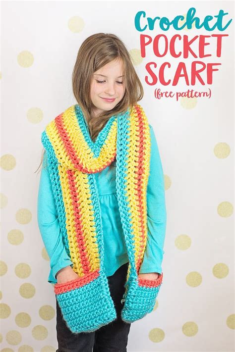 This Free Crochet Pocket Scarf Pattern will keep you warm this winter ...