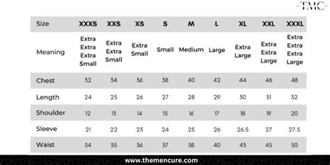 Men's Shirt Size Chart in India 2023