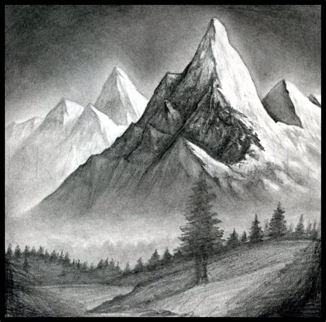 How To Draw A Realistic Landscape, Draw Realistic Mountains, Step by ...