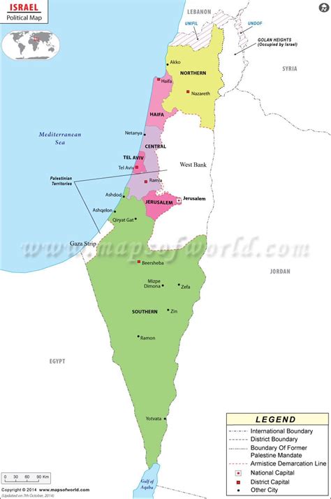 Political Map of Israel | Israel Districts Map