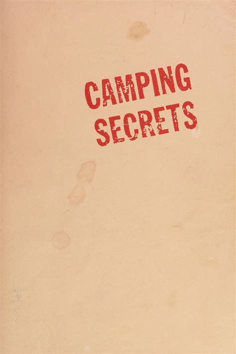 an old book with the words camping secrets written on it