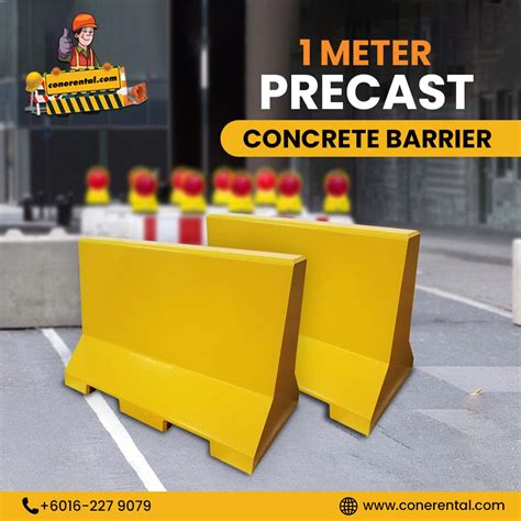 Enhancing Safety with 1 Meter Precast Concrete Barrier Yellow/Black - Rent All Traffic Items In ...