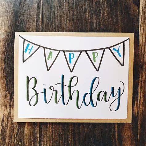 Happy Birthday Greeting Card Handmade Calligraphy Birthday | Etsy | Happy birthday cards ...