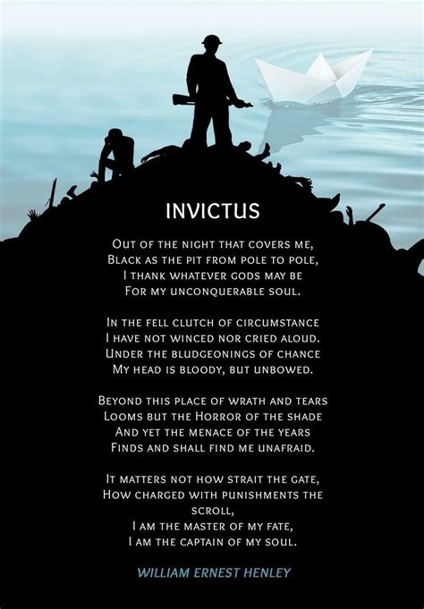 Invictus Poem by William Motivational Poster Print Picture | Etsy