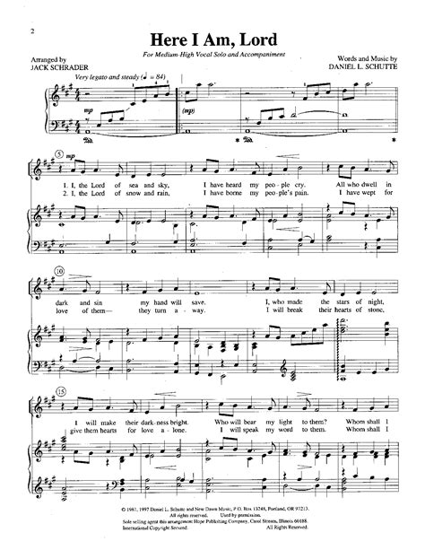 here i am lord sheet music