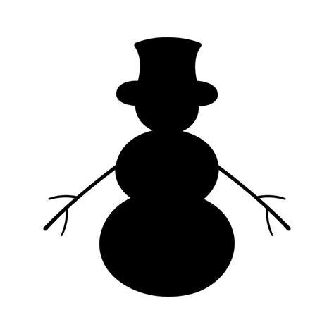 Snowman silhouette. Snowman icon isolated on white background. Vector ...