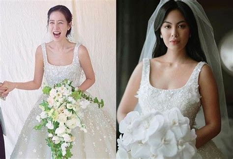 Son Ye Jin, Dominique Cojuangco wear 'twinning' wedding gowns ...