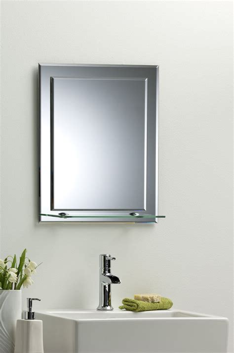 Iowa Rectangular Bathroom Mirror with Shelf 3 Sizes 70Hx50Wcm, 60Hx43Wcm, 50Hx40Wcm ...