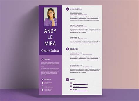 Impressive Purple Color Resume Template Free in 2024 - ResumeKraft