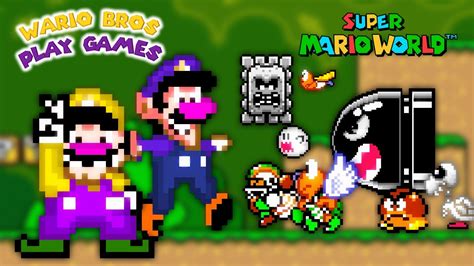 Wario Bros Play Games: Super Mario World (SNES) #1 - YouTube