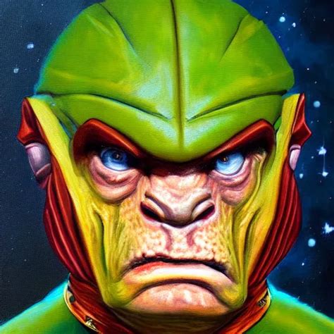 fantasy oil painting portrait of a gorn from star trek | Stable ...