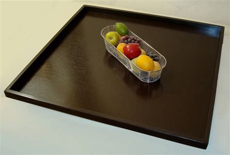 Beautiful Trays for Ottomans: 34x34 Dark Brown Ottoman Tray