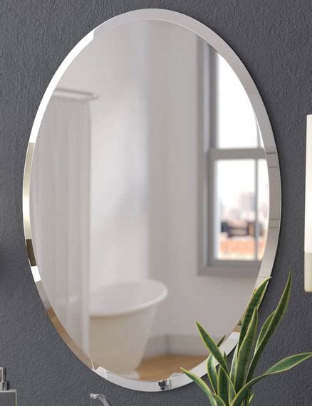 Buy Glass Oval Shape Mirror with Beveled edge (06mm thickness)