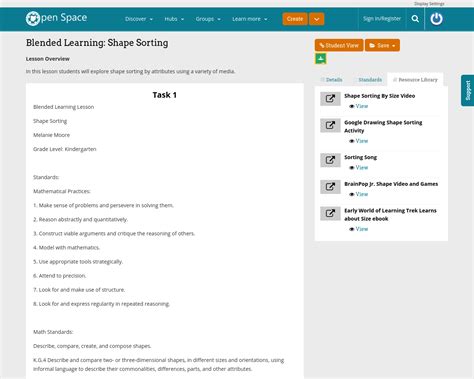 Blended Learning: Shape Sorting | INFOhio Open Space