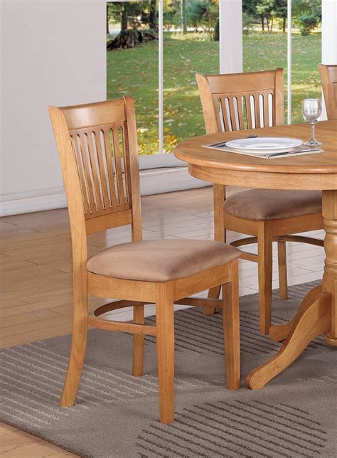 5-PC Dinette Kitchen Dining Set, Oval Table with 4 Wood Seat Chairs in Light Oak, SKU: AVVA5-OAK-W