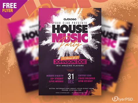 House Music Party Flyer PSD Template | Flyer PSD