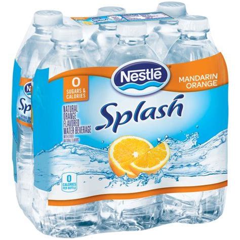 Nestle Pure Life Splash Mandarin Orange Flavored Water, 16.9 fl oz, 6 ...