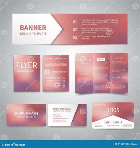 Banner, Flyers, Brochure, Business Cards Stock Vector - Illustration of paper, marketing: 115997546