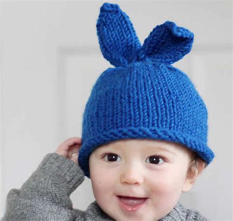 Baby Bunny Hat Knitting Pattern - Gina Michele