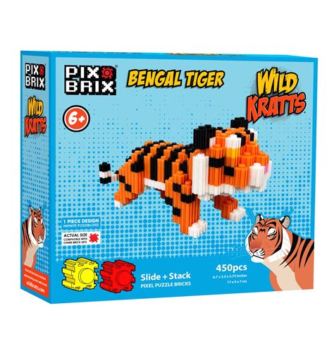 Buy Pix BrixWild Kratts Pixel Art Kit - Bengal Tiger, 450 Pieces ...