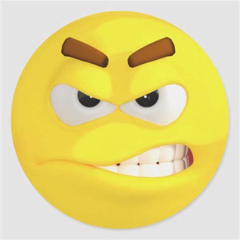 Angry Yellow Emoji Classic Round Sticker | Zazzle | Funny emoji faces, Funny emoji, Emoji