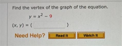 Solved Find the vertex of the graph of the equation. | Chegg.com