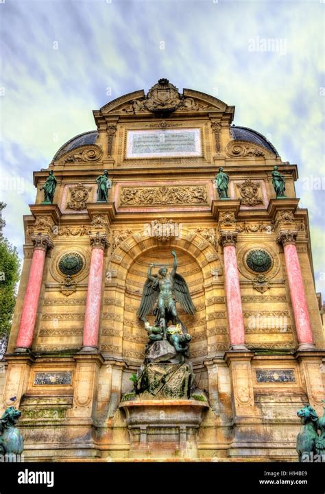 Saint Michel Fountain in Paris - France Stock Photo - Alamy