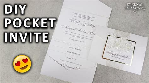 DIY Pocketfold Invitation with Printable Pocket Template | Wedding Invitations - YouTube