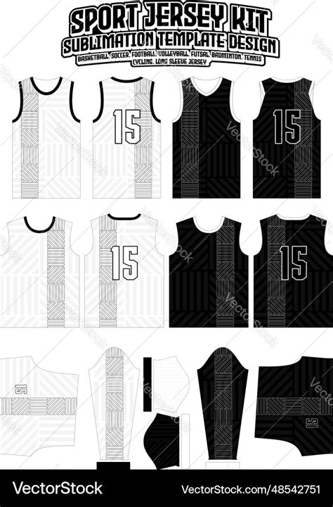 Geometric lines jersey design sportswear layout Vector Image