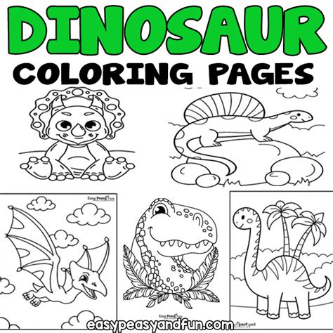 Dinosaur Coloring Pages - 30 Printable Sheets - Easy Peasy and Fun