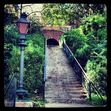 Ohio University - Athens - East Green. Stairs behind Lincoln, going up to Bryan Hall on ...