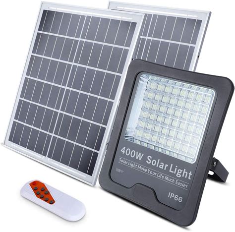 400W Solar Flood Lights Outdoor, 432 LEDs IP66 Waterproof Dual Panel ...